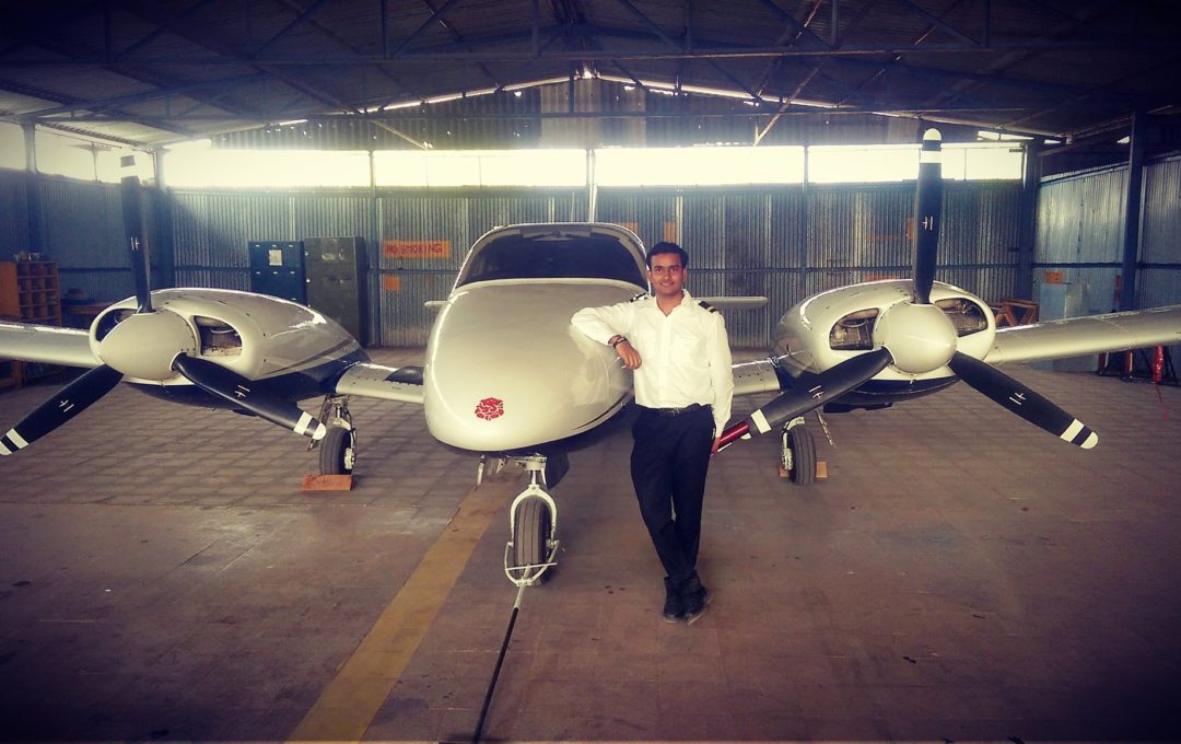 Shubham with Aircraft